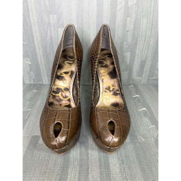 Sam Edelman Platform Heels Crocodile 7.5 - Picture 2 of 12